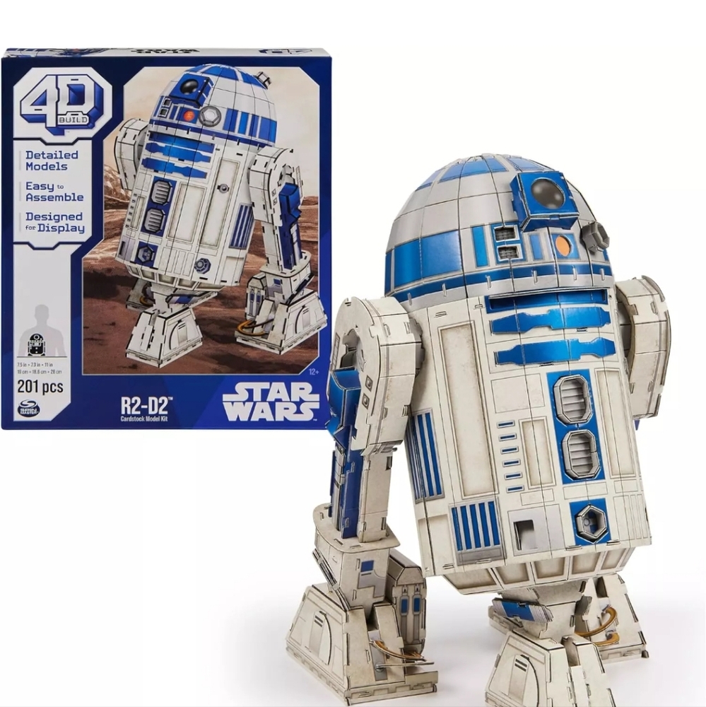 4D Build R2-D2 Cardstock Model Kit - 201 Pcs Star Wars Desk Decor/ Building set - Picture 4 of 4